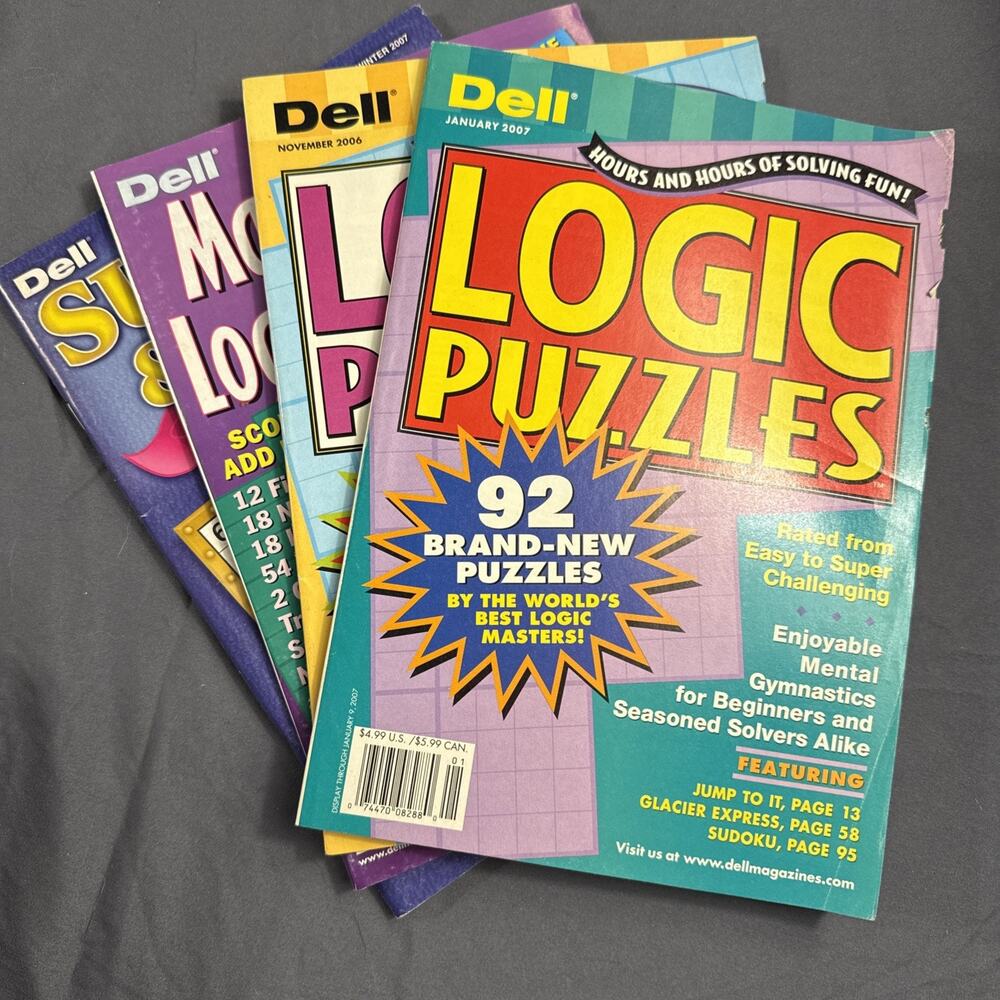 4-Dell Original Logic Problems Grid Puzzles